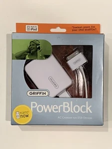 Apple iPod charger—Griffin PowerBlock AC USB Charger for iPod Nano/Shuffle/Mini - Picture 1 of 7