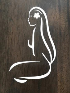 Hawaii Island Girl Sticker - Aloha Hawaiian Surf Tropical Surfing Longboard Beer - Picture 1 of 3