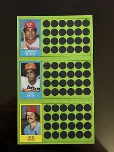 1981 Topps baseball graffiato Johnny Bench/Jose Cruz/Ken Reitz HOF - Foto 1 di 1