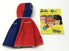 Vintage Barbie FANCY KOSTENLOS #943 komplett rot blau KLEID mit Broschüre 1963-64 - GR8 Zustand!