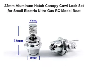22mm Aluminum Canopy Hatch Cowl Lock Set for Small Electric Nitro Gas RC Boat - Picture 1 of 3