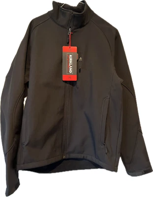 BRAND NEW! Kirkland Signature Softshell Jacket. Black. Size: Men's Medium. - Image 1 of 4