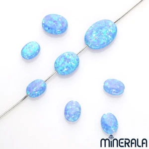 CUENTAS OVALADAS ÓPALO SINTÉTICO AZUL CIELO CREADO TALADRO COMPLETO VARIOS TAMAÑOS WP001EF - Imagen 1 de 2
