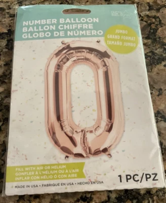 Globo Número Jumbo 0 Revelar Bebé Fiesta Dorado Marrón Nuevo Bebé Familia Nuevo Artículo  Foto 1 de 4