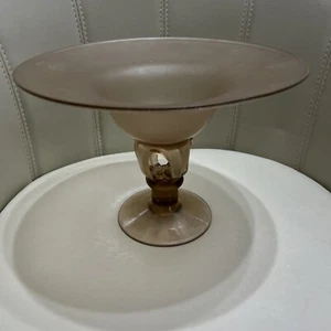 Art Glass Taza Pedestal Compote Dish Cake Stand Handmade Hand Blown 20cm High! - Picture 1 of 24