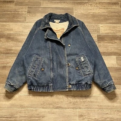 Vintage Guess Denim Bomber Coat Georges Marciano - Image 1 of 4