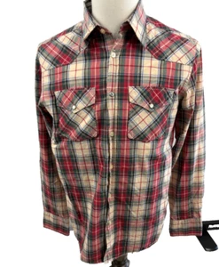 JACHS Just a Cheap Shirt Pearl Snap Western Plaid Mens Medium - Picture 1 of 5