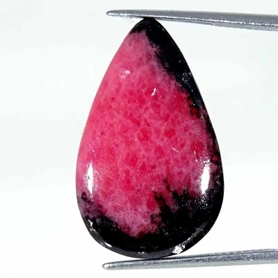 17.80Cts Natural Rhodonite Pear Cabochon Loose Gemstone 16x26x4mm - Image 1 of 4