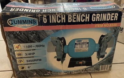 Cummins Industrial Tools 6 Inch Bench Grinder  3/4 HP NO.6349 - Image 1 of 4