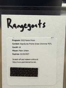 Peter Uihlein 2025 Prizm Golf LIV FOTL Green Shimmer AUTO SSP /17 ⭐️ Redemption - Picture 1 of 2