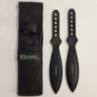 Facas de arremesso com bainha preta CKC Colonial Knife Company EUA - Imagem 1 de 4