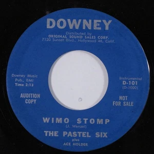 Instrumental Surf 45 PASTEL SIX Wimo Stomp DOWNEY VG++ promo HEAR k - Picture 1 of 2