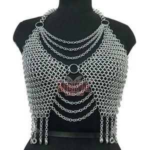 Fantasy Kettenhemd Top konifiziert Ring Mittelalter Cosplay Partykleidung für Frauen & Mädchen - Bild 1 von 6