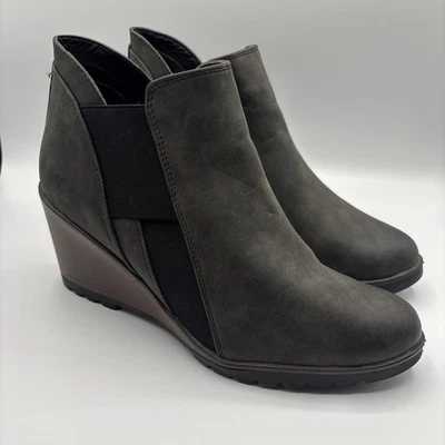 Vintage 93 Women's Gray Slip On Block Heel Ankle Booties Size 9W - Image 1 of 4