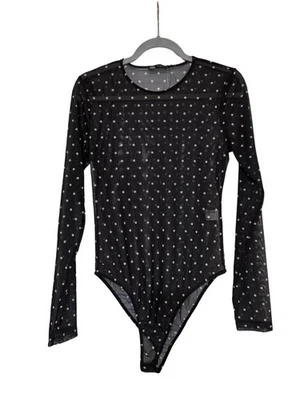 Body ZARA Negro Lunares Malla Transparente Talla L Nuevo Sin Etiquetas  Foto 1 de 4