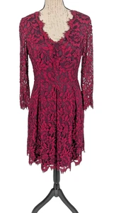Eliza J. Kleid GR 8 rot Spitze gefüttert Urlaub Bohemian romantisch Cocktails - Bild 1 von 15