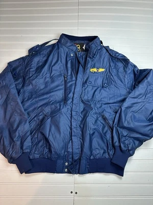 Chaqueta de Piloto Vintage King Louie Pro Fit XL Azul Insignia Escuela Fuerza Aérea Foto 1 de 4