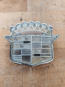 OEM 1950 1951 Cadillac Trunk Crest Emblem Chrome With Plastic Insert - Picture 1 of 21