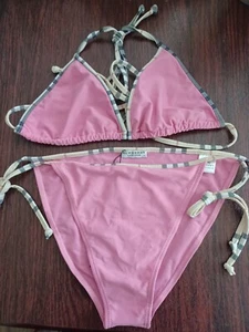 (1) Pink Burberry Nova Check Two Pieces Bikini Set Swinsuit Size XL - Picture 1 of 5