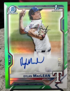 DYLAN MACLEAN 2021 BOWMAN CHROME GREEN 1ST BOWMAN /99 AUTO RANGERS #CPA-DMA