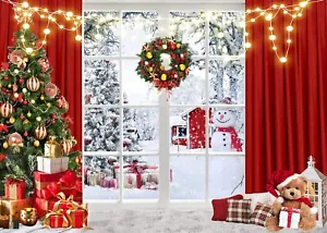 7x5ft Christmas Backdrop Christmas Photo Backdrop Christmas Window Background... - Picture 1 of 7