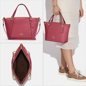 COACH Satchel Bag Crossbody Kacey Pebble Leather IM Rouge C6229 NWT - Picture 1 of 6