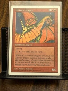 MTG 5TH EDITION SHIVAN DRAGON ENGLISH MAGIC THE GATHERING RARE CREATURE RED CARD - Picture 1 of 2