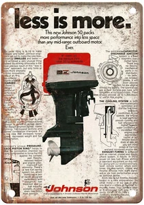 Vintage Ad 1970 JOHNSON SEAHORSE OUTBOARD Motor Retro Look Metal Sign L268 - Picture 1 of 1