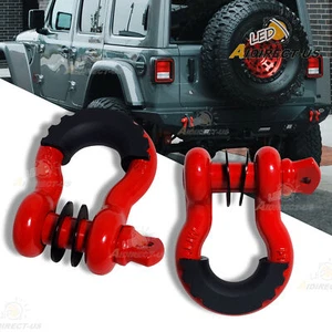 Juego de 2 piezas de anillo en D grilletes de resistencia de 3/4" para correa de remolque cabrestante todoterreno para camión Jeep - Imagen 1 de 9
