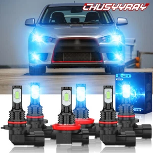 Para For Mitsubishi Lancer 2008-2015 6x 8000K LED Faros + Bombillas antiniebla - Picture 1 of 17