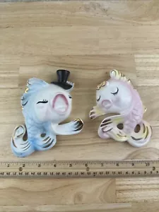Norcrest anthropomorphe Fische Wandtafeln Japan singende Meerjungfrau Bad Keramik - Bild 1 von 15