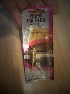 Geöffnete Verpackung Vintage 2 Phono Pin Stecker Teil # B5071 LANGLEBIG geschirmtes Metall - Bild 1 von 10