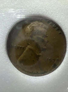 Error Coin 1938 Lincoln Cent Wheat Penny Lamination Planchet Crack Error - Picture 1 of 4