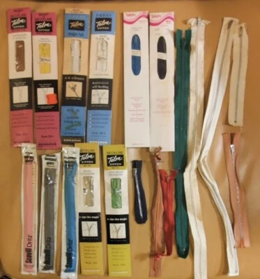 Lote 19 Cremalleras De Colección Cremalleras Metálicas TALON DRITZ Poliéster Nylaire 5"- 22"  Foto 1 de 4