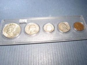 1954 D DENVER Mint 90% Silver Birth year MATCHED 5 coin set ~ circulated - Picture 1 of 7
