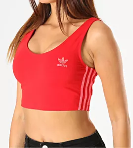 Women’s adidas Originals Crop Tank Top Scarlet Red UK6 UK10 UK12 UK14 EK2983 - Picture 1 of 9