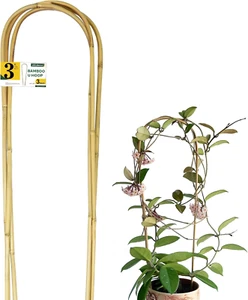 Natural U-Hoops Bamboo Plants Trellis 3Ft, Garden Trellis U-Shape for Climbing P - Picture 1 of 7