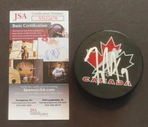 TYLER SEGUIN SIGNED TEAM CANADA HOCKEY PUCK JSA CERTIFIED AUTHENTIC - Picture 1 of 3