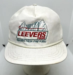 Vintage Leevers Foods Boulder Colorado SnapBack Hat White - Picture 1 of 6