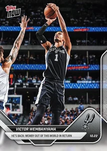 Victor Wembanyama 2025-26 Topps Now NBA #19 Out Of This World Return - Prevendita - Foto 1 di 2
