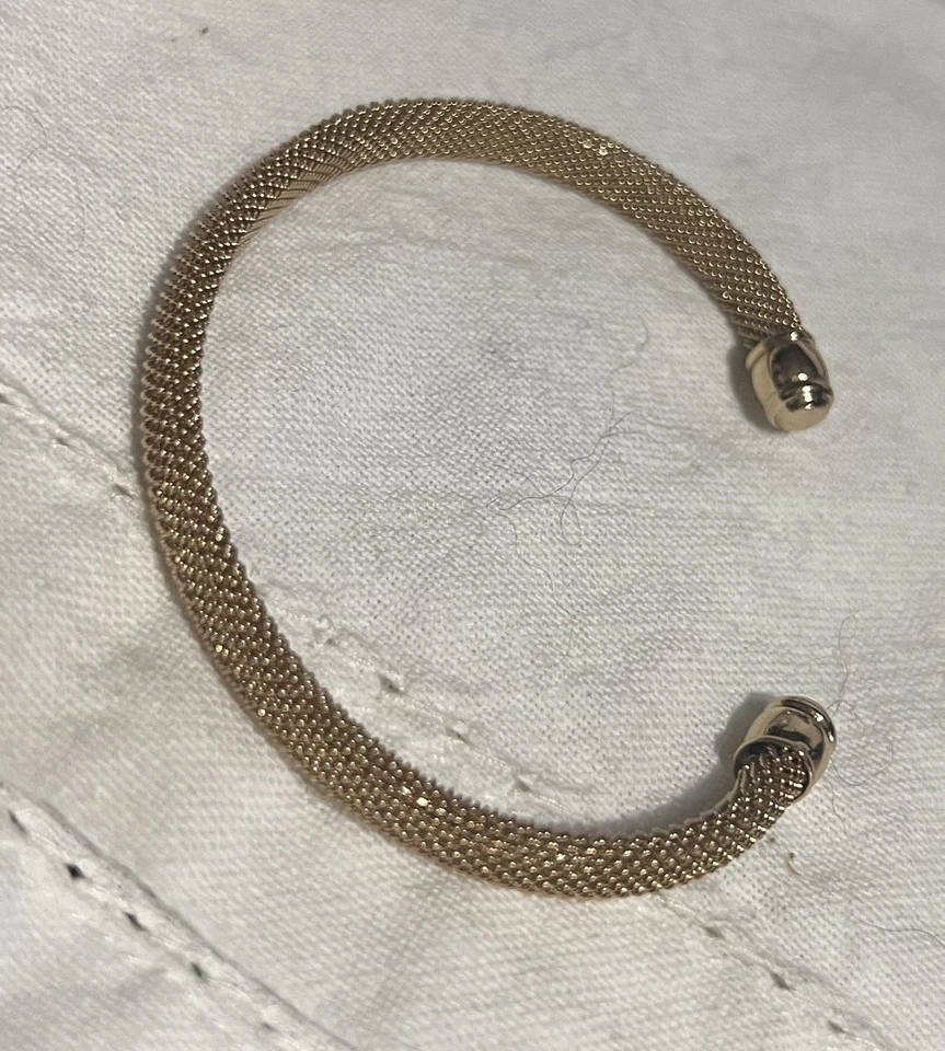 Banana Republic Gold Tone Open Cuff Bracelet with balls ends - Minimalist Design - Image 1 of 1