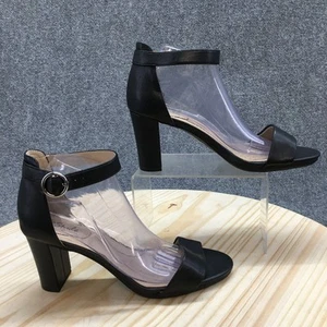 LifeStride Sandals Womens 10 M Averly Ankle Straps Black Faux Leather Buckle NEW - Picture 1 of 18