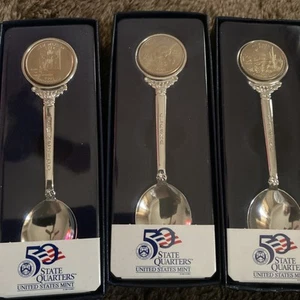 2008 50 State Quarter US Mint Collectible Spoons Original box Genuine Issue - Picture 1 of 9