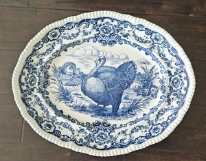 Bishop and Stonier Dinner Bisto Platter Transferware Turkey Thanksgiving 19x15 - Picture 1 of 9