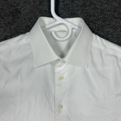 Suitsupply traveller shirt Mens 15.5 White Slim fit Cotton Button Up Long Sleeve - Image 1 of 4