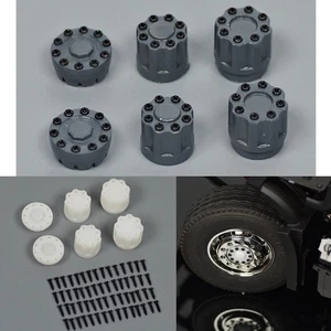 For Tamiya Tractor RC Model Car Truck 1:14 ABS Plastic Wheel Rim Nut Covers Set - Picture 1 of 7