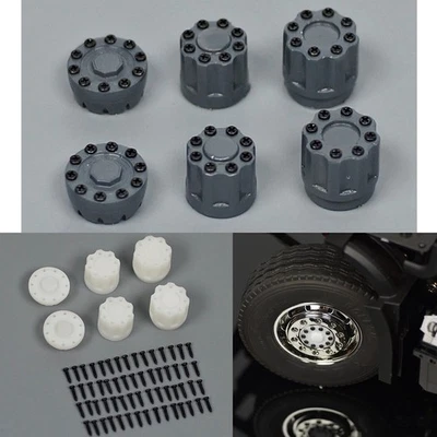 For Tamiya Tractor RC Model Car Truck 1:14 ABS Plastic Wheel Rim Nut Covers Set - Image 1 of 4