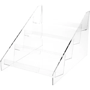 Plymor Acrylic Tilted-Bck Flanged Stairs, 10.5" H x 12.5" W x 16.75" D - Picture 1 of 1