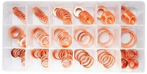 18 Sizes Copper Oil Drain Plug Gaskets/Crush Washers Assortment Kits (168pcs) - Picture 1 of 8