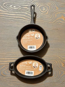 Dolly Parton Au Gratin Mini Cast Iron Pan & Skillet, NEW Lot of 2 - Picture 1 of 1